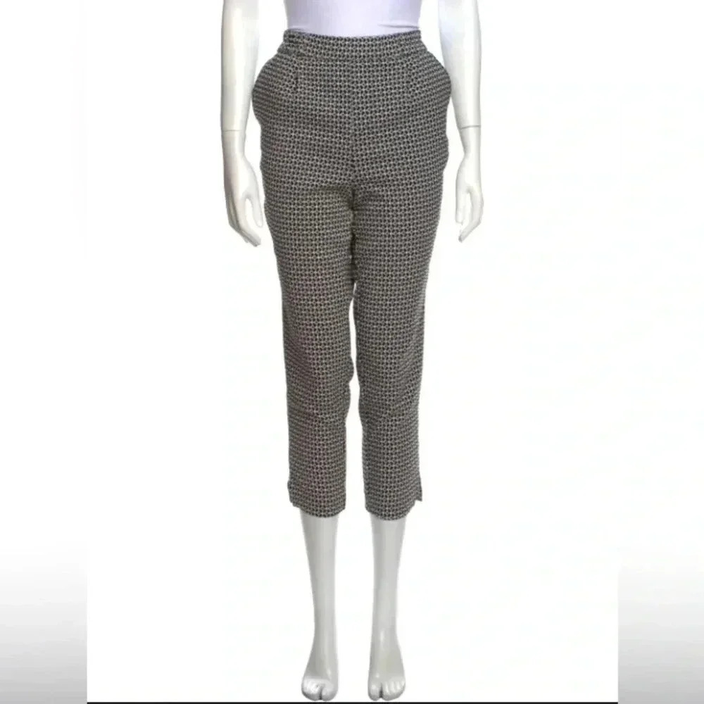 Anthropologie ankle Pants Strait Leg black white Printed Women’s Size XS